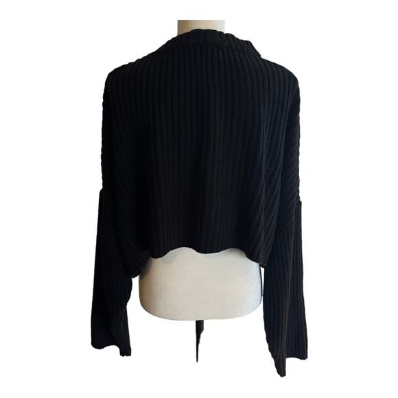 LBLC the label black crop ribbed heavyweight sweater size small - Picture 2 of 3